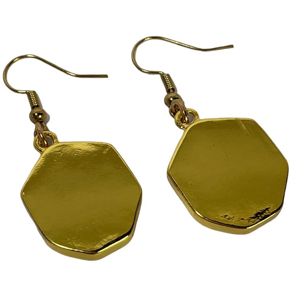 Druzy Faceted Rhinestone Charm Dangle Earrings in blues greens & purples NEW - Picture 5 of 6